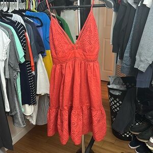 Maje Red Eyelet Dress – Size 3